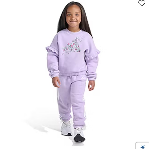NWT Adidas Toddler Girls 2-Piece Flutter Sleeve Pullover & Joggers Set Size 2T - Picture 2 of 10